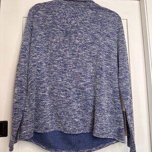 Blue and white heather mock neck sweater | Ann Taylor Factory | Size XL